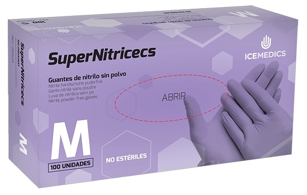 CAJA 100u.GUANTE DESECH.NITRILO LILA SUP