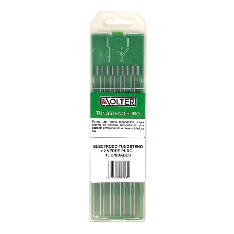 ELECTRODO TUNGSTENO 100% VERDE Ø2mm (PAQ