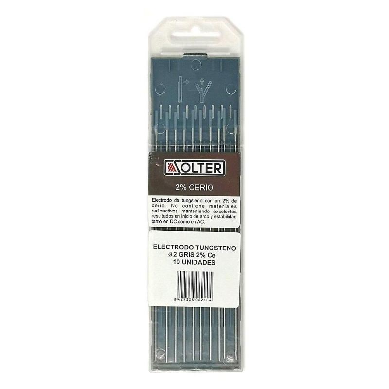 ELECTRODO TUNGSTENO 2% CERIO GRIS Ø2mm (