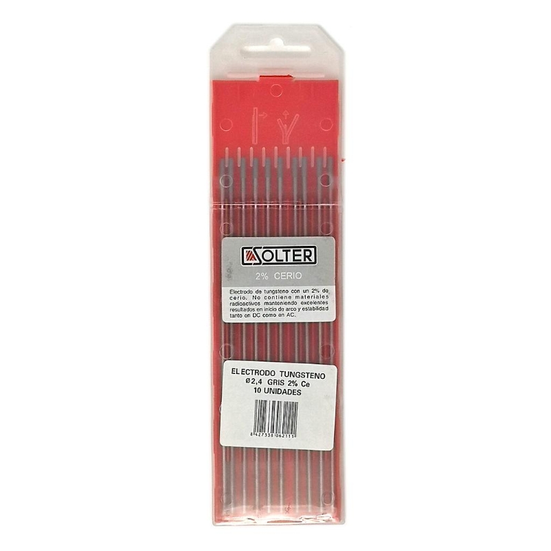 ELECTRODO TUNGSTENO 2% CERIO GRIS Ø2,4mm