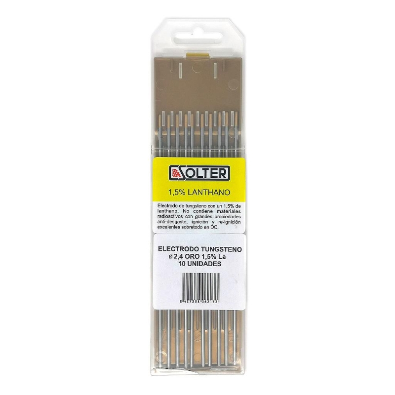 ELECTRODO TUNGSTENO 1.5% LANTANO ORO Ø2,