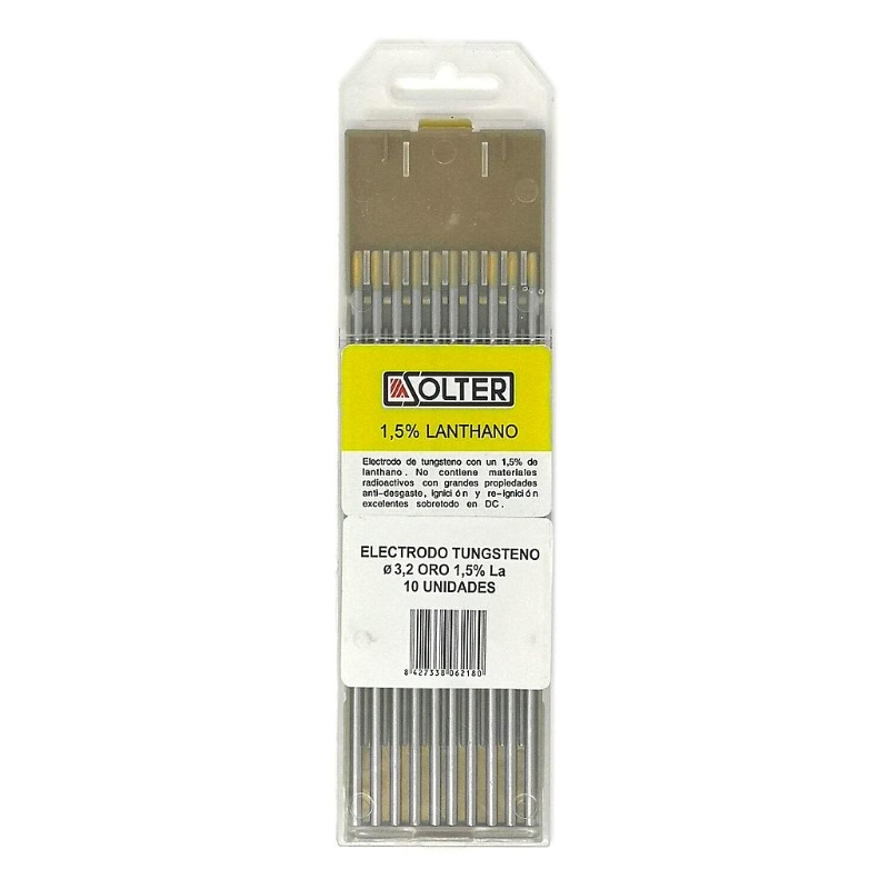 ELECTRODO TUNGSTENO 1.5% LANTANO ORO Ø3,