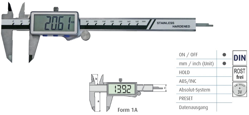 CALIBRE PIE DE REY DIGITAL 0.01mm/0.0005