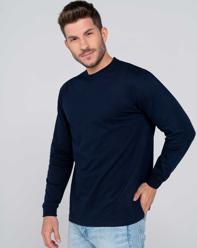 CAMISETA ALG. 170g MARINO M/L CON PUÑO T
