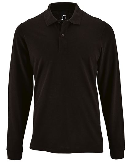 POLO MANGA LARGA ALGODON NEGRO (SOL 0208