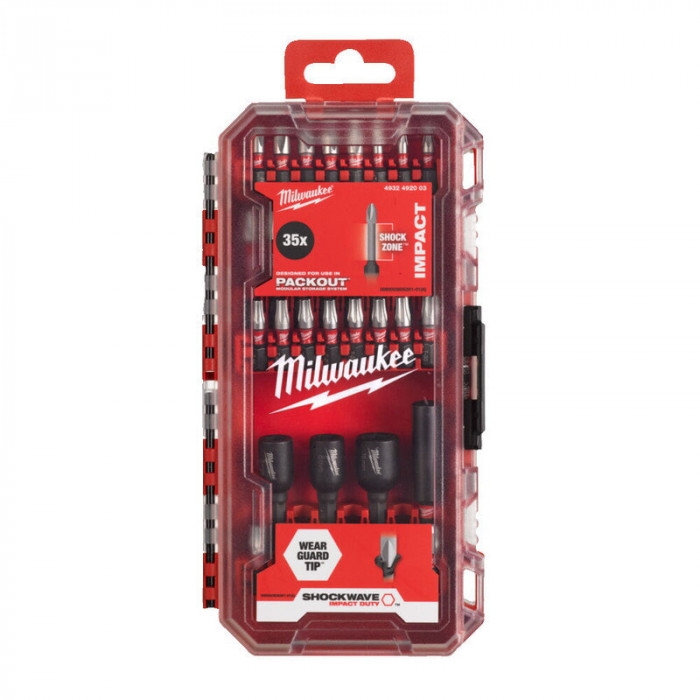 MILWAUKEE ESTUCHE 35 PCS SHOCKWAVE IMPAC