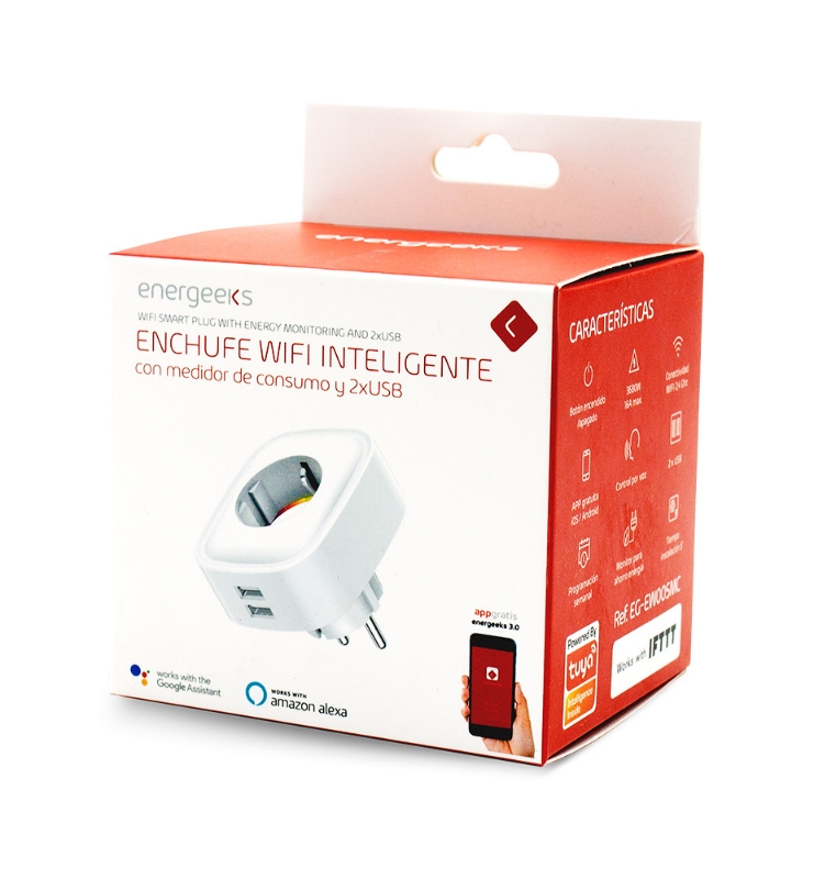 ENCHUFE WIFI MEDIDOR DE CONSUMO Y LUZ DE