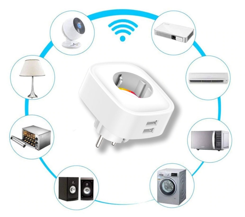 ENCHUFE WIFI MEDIDOR DE CONSUMO Y LUZ DE