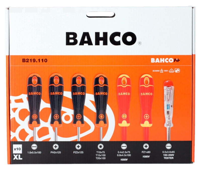 JUEGO DESTORNILLADORES BAHCOFIT 10 PIEZA