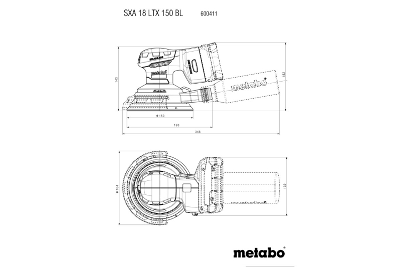 LIJADORA EXCENTRICA SXA 18 LTX 150 BL S/
