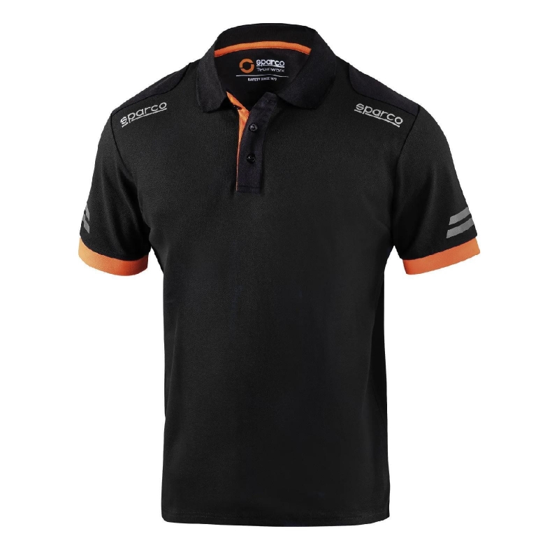 POLO MC TOLEDO BLACK-ORANGE T-XL (02415N