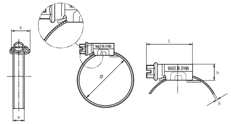 ABRAZADERA SINFIN 12mm DIN-3017S Ø220-24