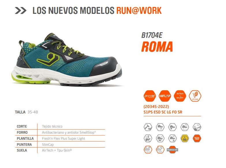 B1704 ZAPATO ROMA S1PS LG ESD Nº45