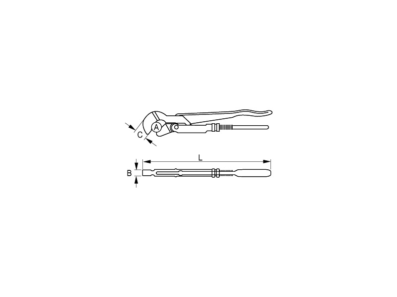 LLAVE TUBO MODELO SUECO BOCA CURVADA 3" 