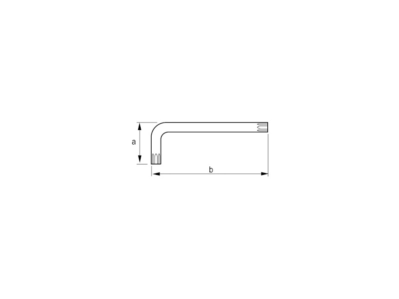 LLAVE ACODADA PAVONADA TORX T-25x100mm (