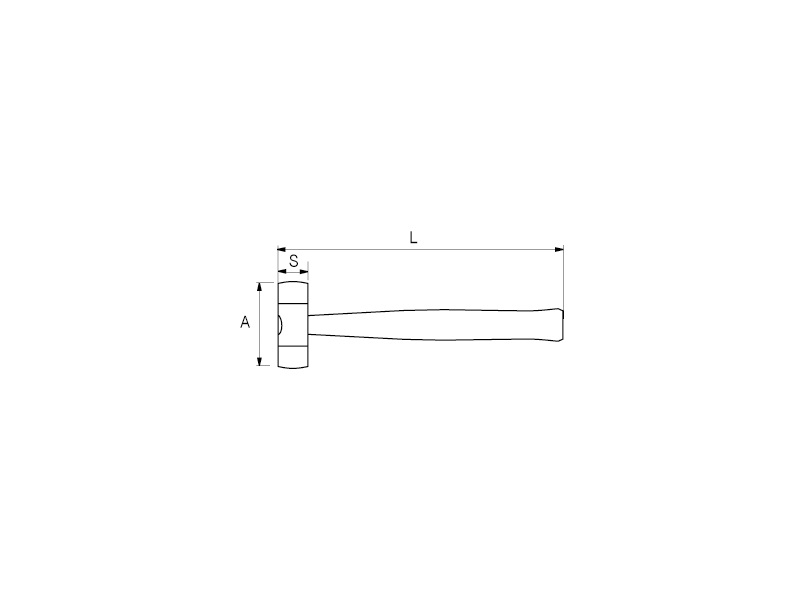 MARTILLO NYLON MANGO MADERA, 22mm (52915