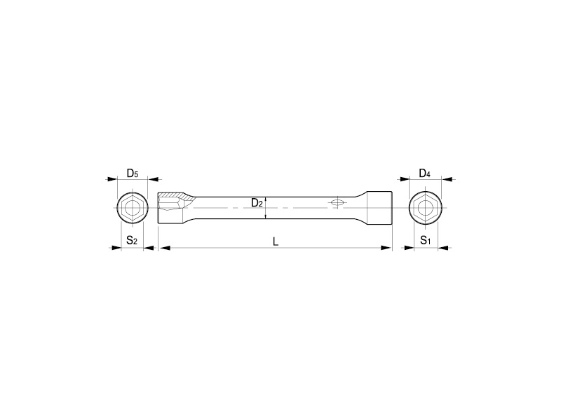 LLAVE TUBO HEXAGONAL DOS BOCAS, 6-7mm, C