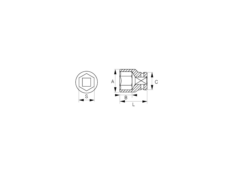 VASO 1/4" HEXAGONAL 14mm (101-14-1)