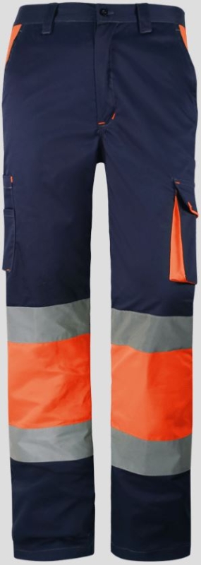 PANTALON 64%POL 34%ALG AV NARANJA/MARINO