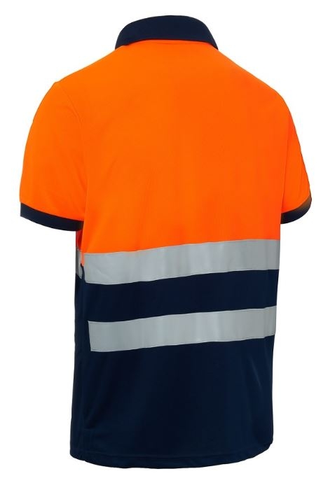POLO 100%POL AV NARANJA/MARINO M/C T-XXL