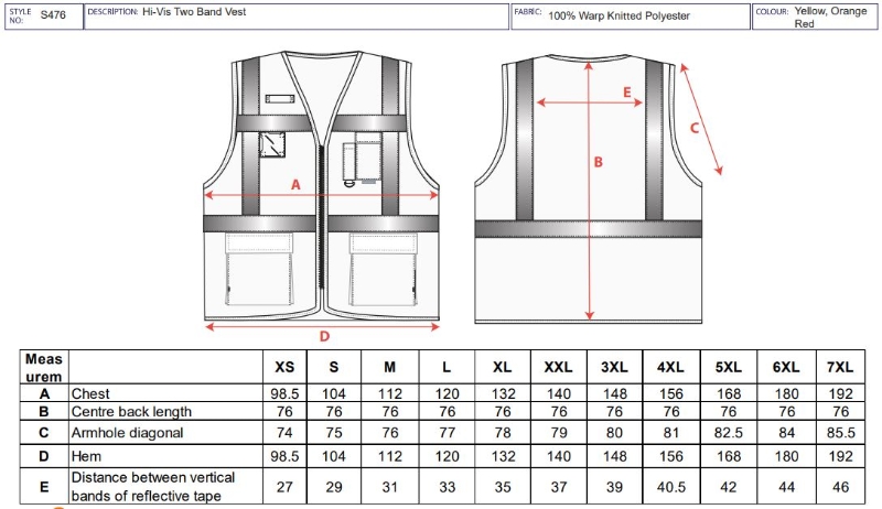 CHALECO AV NARANJA CREMALLERA T-XL (S476