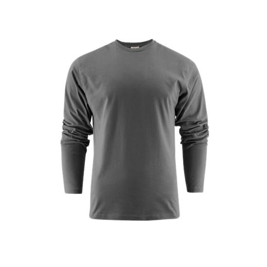 CAMISETA MANGA LARGA ALGODÓN GRIS ACERO 