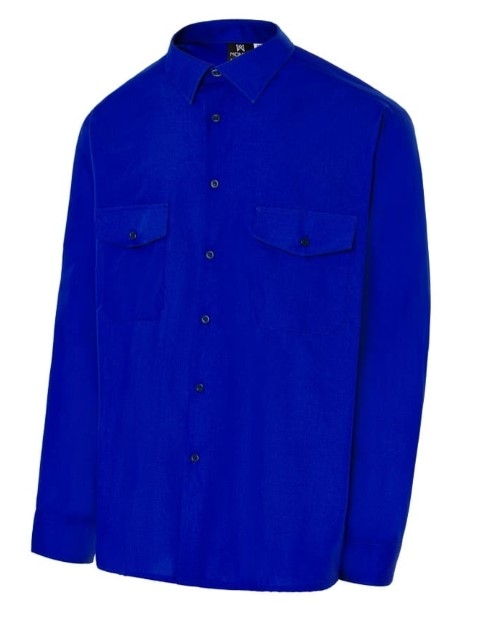 CAMISA MANGA LARGA TERGAL AZULINA 2 BOLS