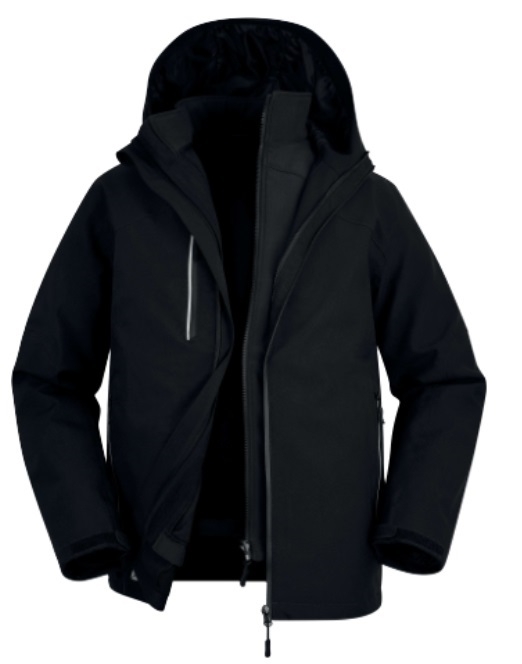 PARKA 3 EN 1 IMPERMEABLE NEGRA T-S (EOLE