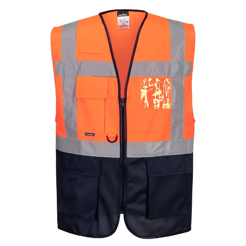 CHALECO AV NARANJA/MARINO CREMALLERA T-3