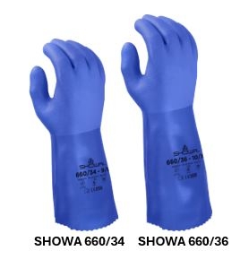 GUANTE PVC AZUL LARGO T-L/9 (SHOWA 660/3