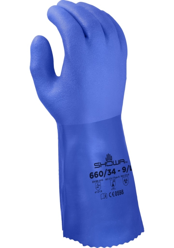 GUANTE PVC AZUL LARGO T-XL/10 (SHOWA 660