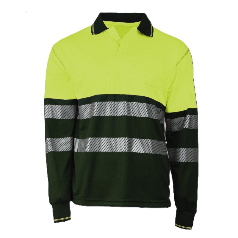 POLO 100%POL AV AMA/VERDE OSCURO M/L T-5