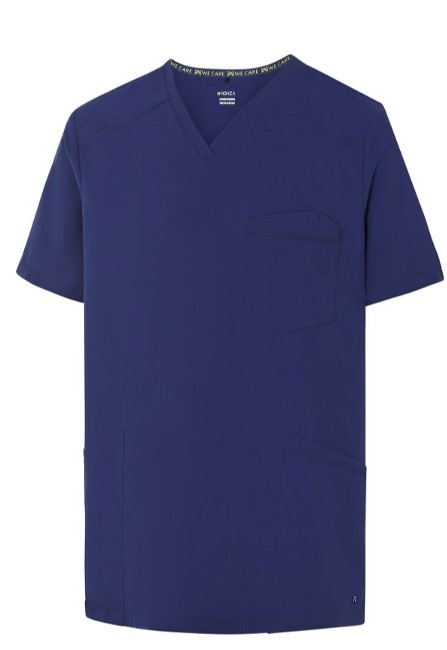CASACA M/C SANITARIA CUELLO V  AZUL MARI