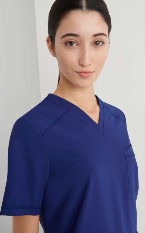 CASACA M/C SANITARIA CUELLO V  AZUL MARI