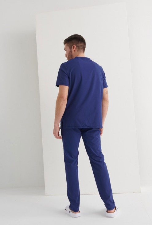 CASACA M/C SANITARIA CUELLO V  AZUL MARI
