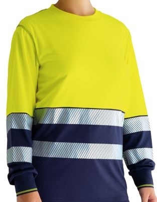 CAMISETA 100%POL.AV AM/MARINO M/L T-S (V