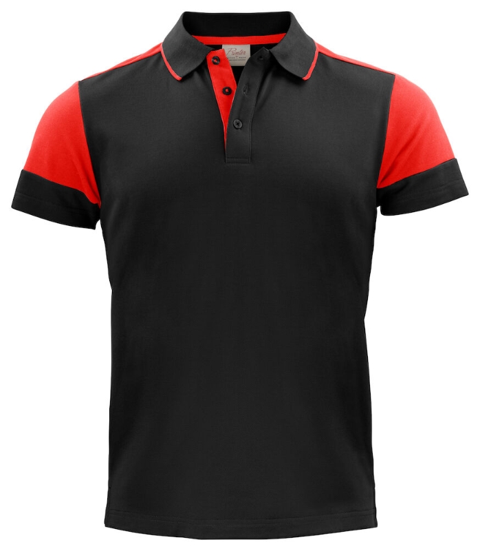 POLO MANGA CORTA MEZCLA NEGRO/ROJO (2265