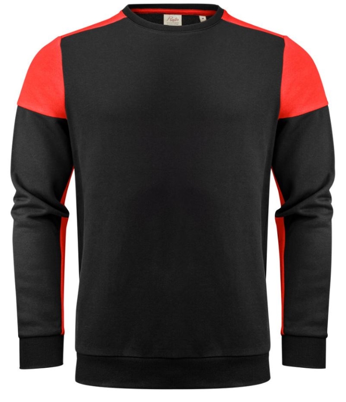 SUDADERA 50%ALG 50%POL C/RED NEGRO/ROJO 