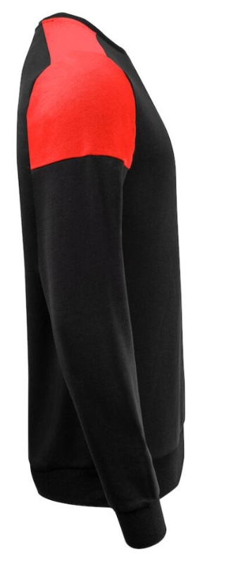 SUDADERA 50%ALG 50%POL C/RED NEGRO/ROJO 