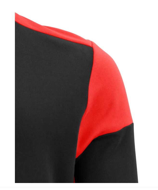 SUDADERA 50%ALG 50%POL C/RED NEGRO/ROJO 