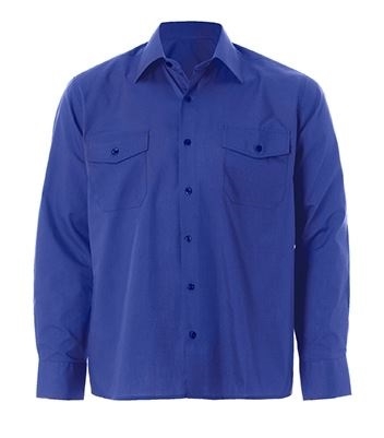 CAMISA ALG. AZULINA M/L 2 BOLS. T-36 (22
