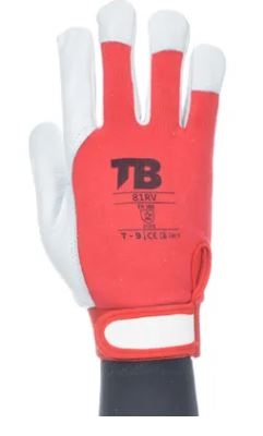 GUANTE PIEL FLOR CABRA GRIS VELCRO T-6 (