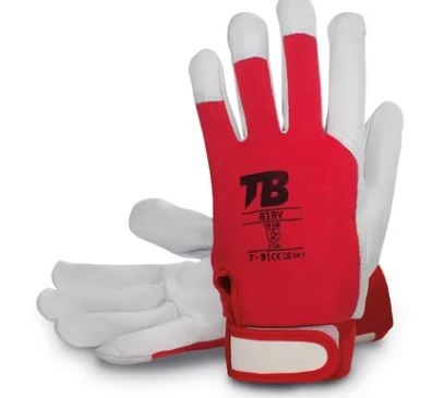 GUANTE PIEL FLOR CABRA GRIS VELCRO T-6 (