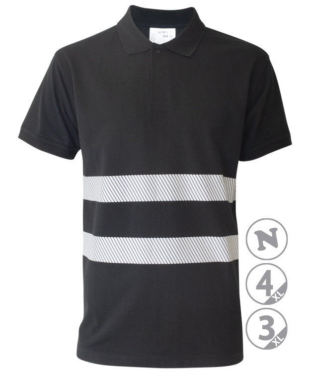 POLO M/C ALGODON NEGRO REFLEX T-S (18006