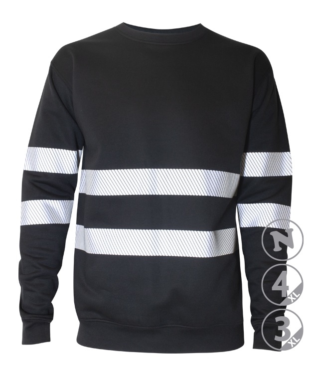 SUDADERA CUELLO REDONDO NEGRO REFLEX T-L