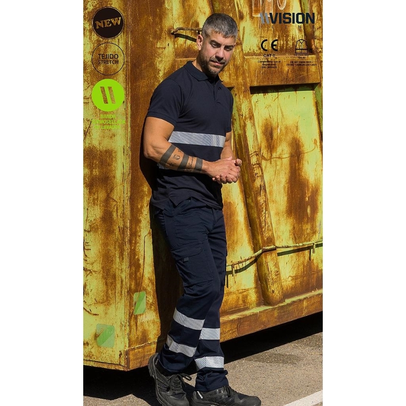 PANTALON TERG. ELAST NEGRO 240 GR. REFLE