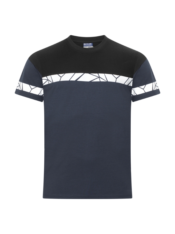 CAMISETA M/C MEZCLA 180 gr. MARINO/NEGRO