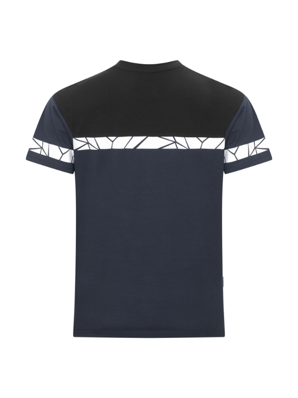 CAMISETA M/C MEZCLA 180 gr. MARINO/NEGRO