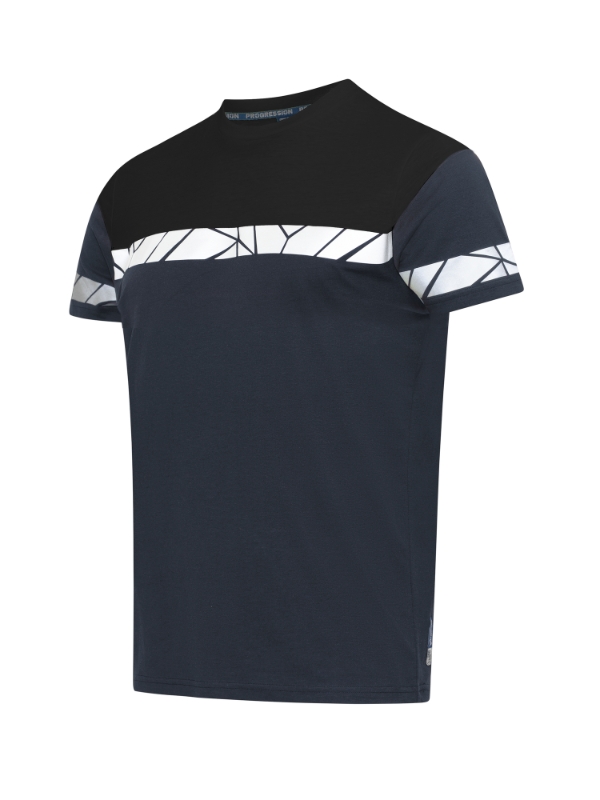 CAMISETA M/C MEZCLA 180 gr. MARINO/NEGRO