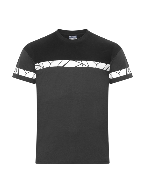 CAMISETA M/C MEZCLA 180 gr. GRIS/NEGRO R